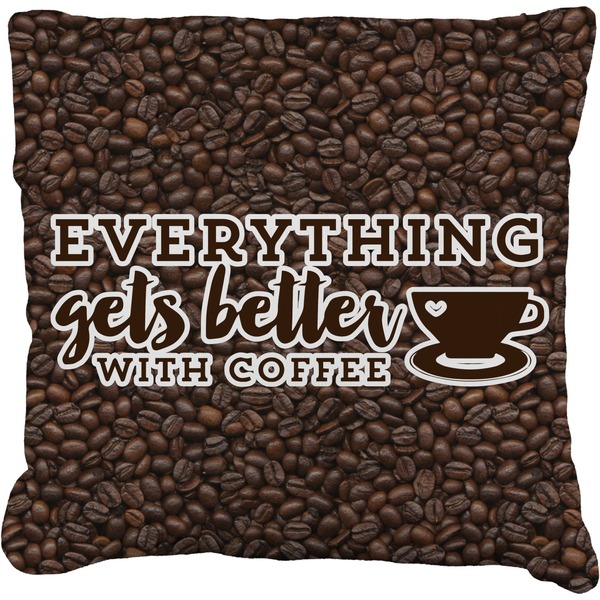 Custom Coffee Addict Faux-Linen Throw Pillow 18"