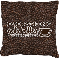 Coffee Addict Faux-Linen Throw Pillow 20"