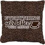 Coffee Addict Faux-Linen Throw Pillow 26"