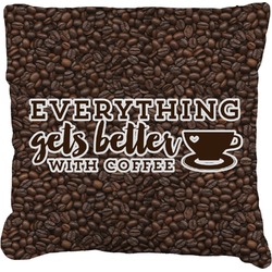 Coffee Addict Faux-Linen Throw Pillow 26"