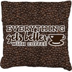 Coffee Addict Faux-Linen Throw Pillow