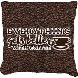 Coffee Addict Faux-Linen Throw Pillow