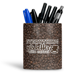 Coffee Addict Ceramic Pen Holder