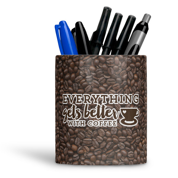 Custom Coffee Addict Ceramic Pen Holder