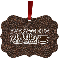 Coffee Addict Metal Frame Ornament - Double Sided