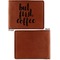 Coffee Addict 2 Cognac Leatherette Bifold Wallets - Front and Back Single Sided - Apvl