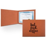 Coffee Addict Leatherette Certificate Holder - Front