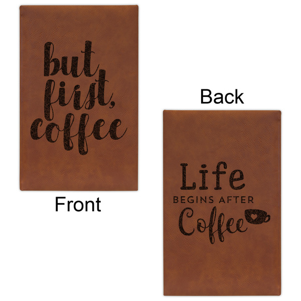Coffee Addict 2 Cognac Leatherette Journal - Double Sided - Apvl