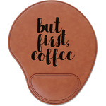 Coffee Addict Leatherette Mouse Pad with Wrist Support
