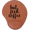 Coffee Addict 2 Cognac Leatherette Mouse Pads with Wrist Support - Flat