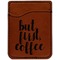 Coffee Addict 2 Cognac Leatherette Phone Wallet close up
