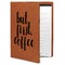 Coffee Addict 2 Cognac Leatherette Portfolios with Notepad - Large - Main