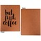 Coffee Addict 2 Cognac Leatherette Portfolios with Notepad - Small - Single Sided- Apvl
