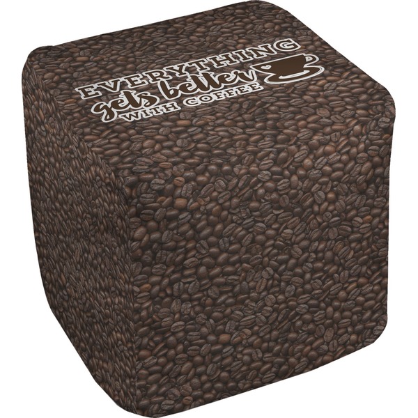 Custom Coffee Addict Cube Pouf Ottoman