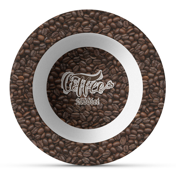 Custom Coffee Addict Plastic Bowl - Microwave Safe - Composite Polymer (Personalized)