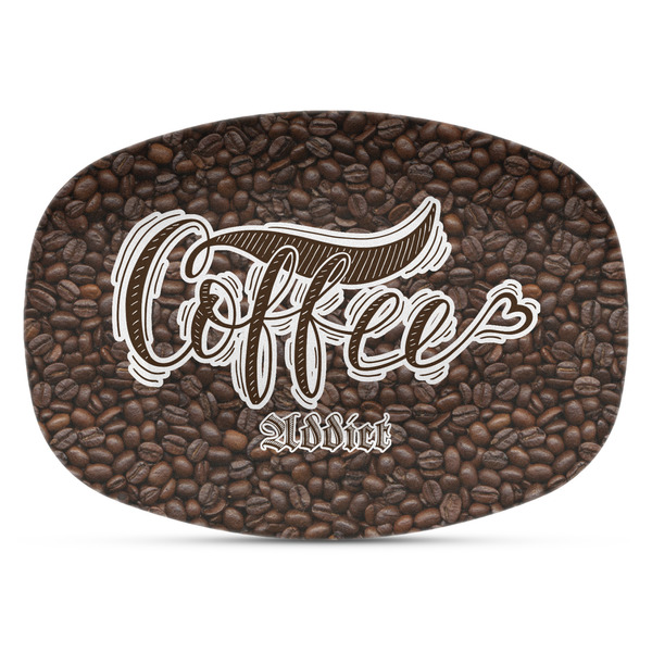 Custom Coffee Addict Plastic Platter - Microwave & Oven Safe Composite Polymer (Personalized)