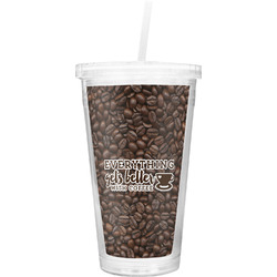 Coffee Addict Double Wall Tumbler with Straw (Personalized)