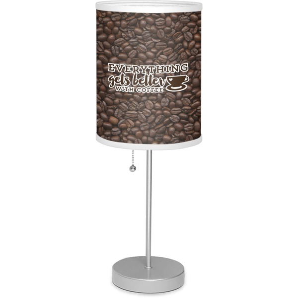 Custom Coffee Addict 7" Drum Lamp with Shade Linen