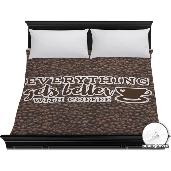 Custom Coffee Addict Duvet Cover - King