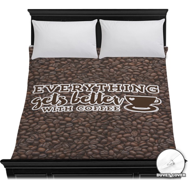 Custom Coffee Addict Duvet Cover - Full / Queen