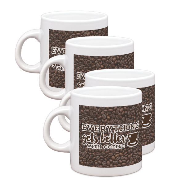 Custom Coffee Addict Single Shot Espresso Cups - Set of 4