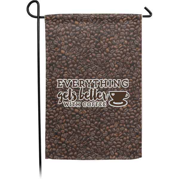 Custom Coffee Addict Small Garden Flag - Single Sided