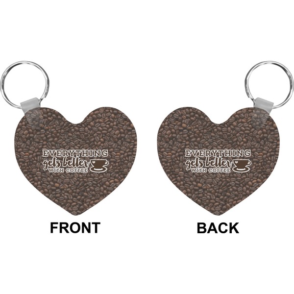 Coffee Addict 2 Heart Keychain (Front + Back)