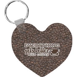 Coffee Addict Heart Plastic Keychain