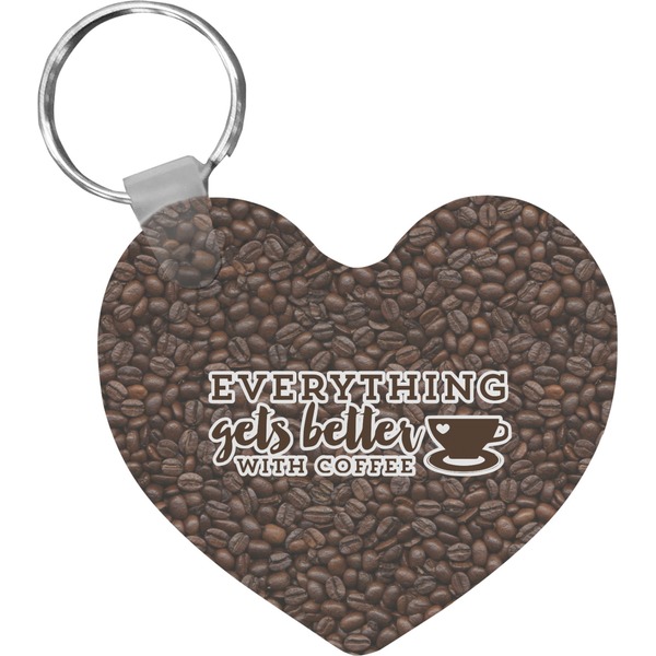 Custom Coffee Addict Heart Plastic Keychain