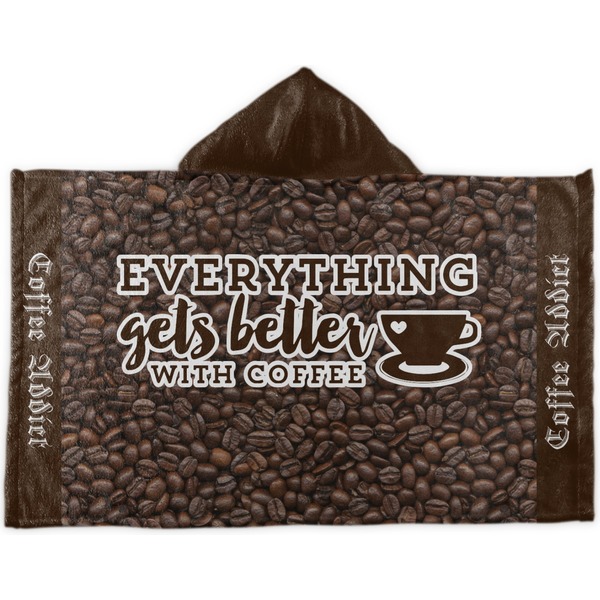 Custom Coffee Addict Kids Hooded Towel (Personalized)