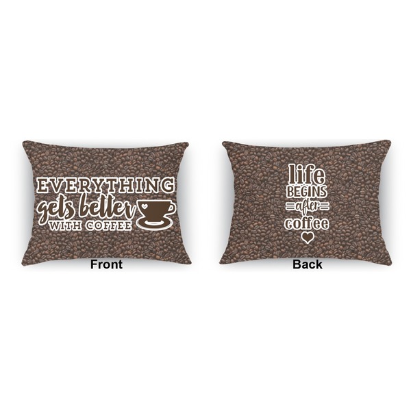 Coffee Addict 2 Indoor Rectangular Burlap Pillow (Front and Back)