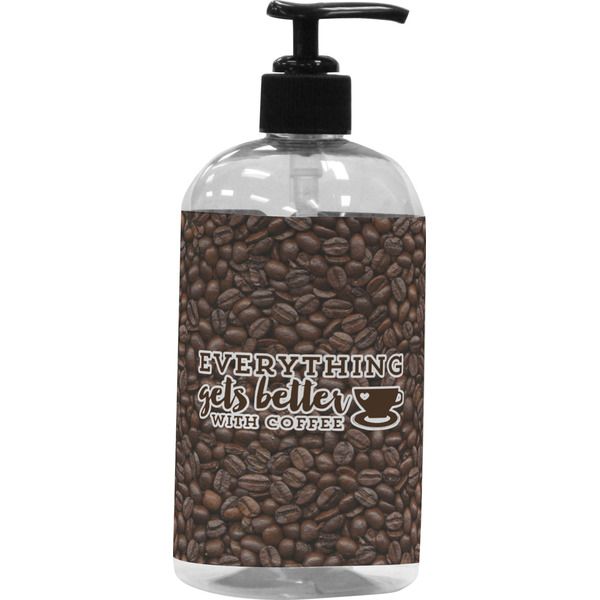 Custom Coffee Addict Plastic Soap / Lotion Dispenser (16 oz - Large - Black)