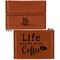 Coffee Addict 2 Leather Business Card Holder - Front Back
