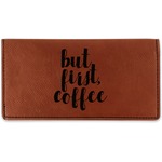 Coffee Addict Leatherette Checkbook Holder - Double Sided