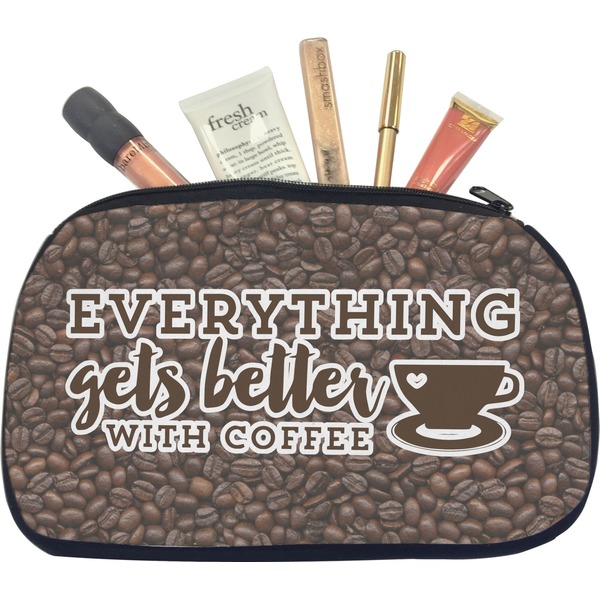 Custom Coffee Addict Makeup / Cosmetic Bag - Medium