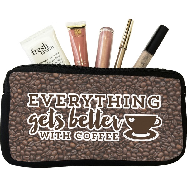Custom Coffee Addict Makeup / Cosmetic Bag - Small