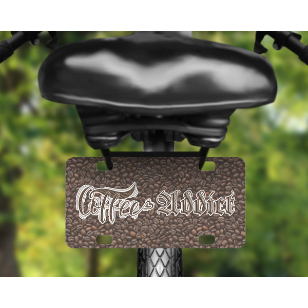 Coffee Addict 2 Mini License Plate on Bicycle