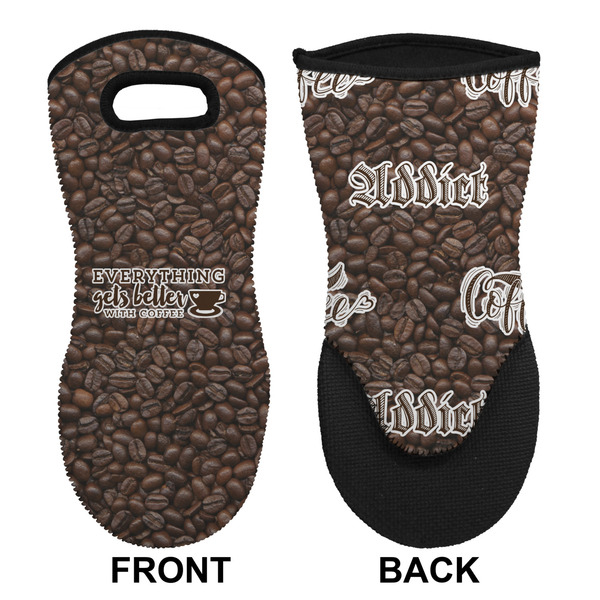 Coffee Addict 2 Neoprene Oven Mitt (Front & Back)