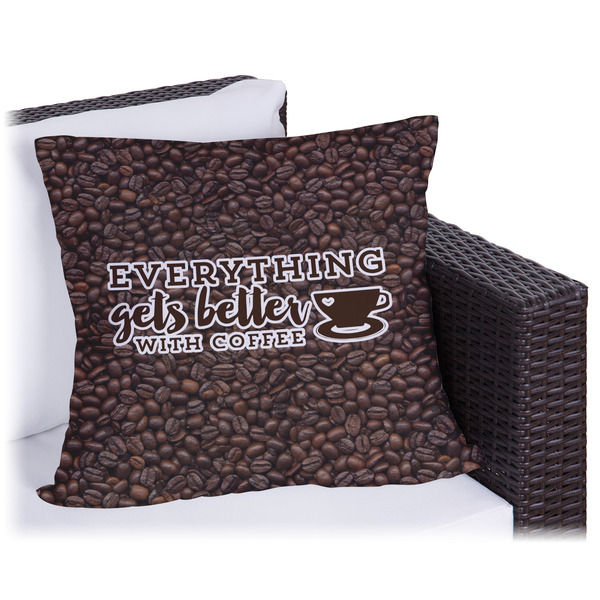 Custom Coffee Addict Outdoor Pillow - 18"