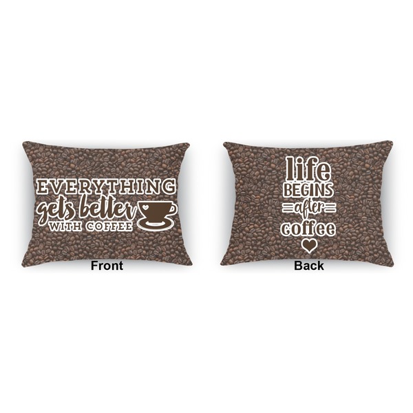 Coffee Addict 2 Outdoor Rectangular Throw Pillow (Front and Back)