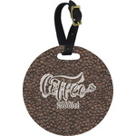 Coffee Addict Plastic Luggage Tag - Round
