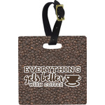 Coffee Addict Plastic Luggage Tag - Square