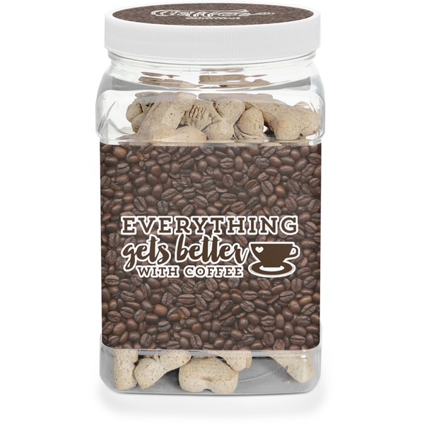 Custom Coffee Addict Dog Treat Jar (Personalized)