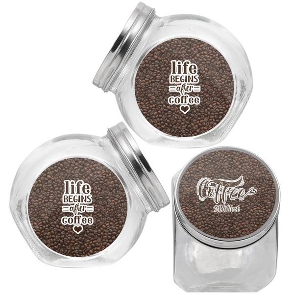 Coffee Addict 2 Puppy Treat Jar - Top Left Right