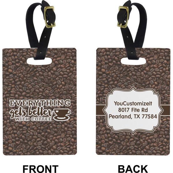 Coffee Addict 2 Rectangle Luggage Tag (Front + Back)