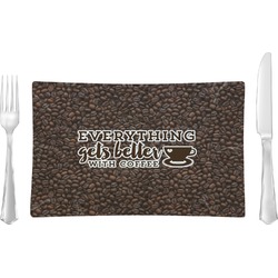 Coffee Addict Rectangular Glass Lunch / Dinner Plate - Single or Set (Personalized)