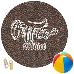 Coffee Addict Round Beach Towel (Personalized)