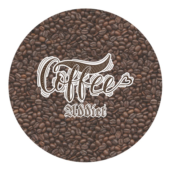 Custom Coffee Addict Round Decal - Large (Personalized)