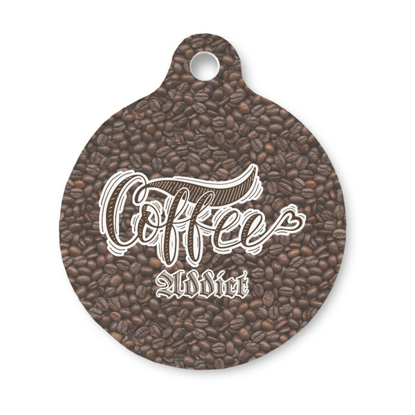 Custom Coffee Addict Round Pet ID Tag - Small