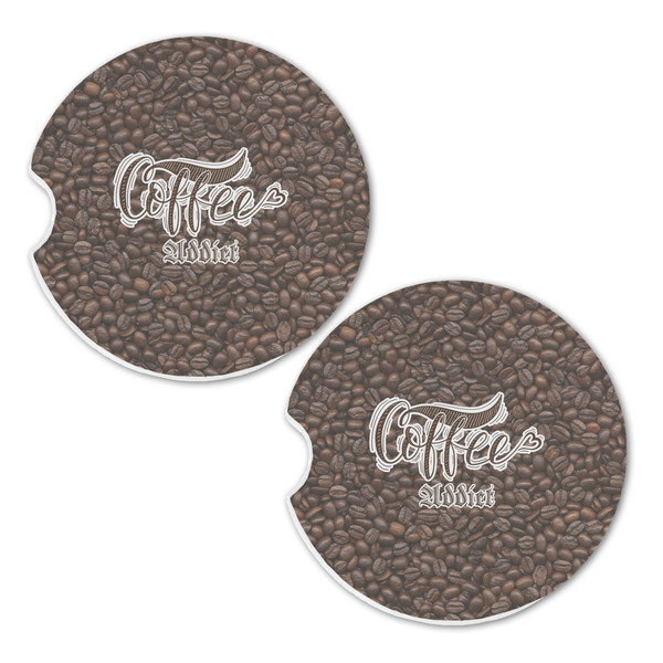 Coffee Addict 2 Sandstone Car Coasters - Set of 2